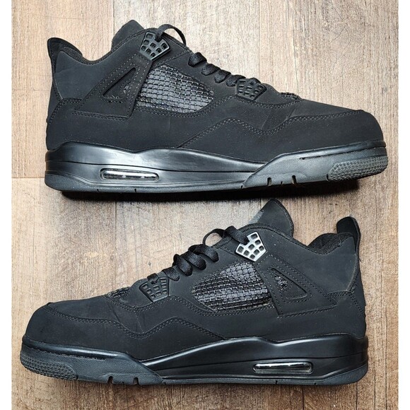Nike Air Jordan 4 Retro Size 13 Black 136013-001 - Picture 2 of 10